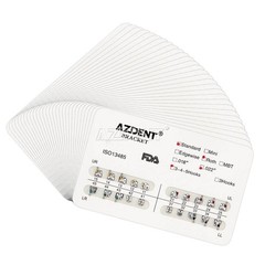 AZDENT Dental Orthodontic Brackets Braces Standard Roth .022 Hooks 3-4-5 FDA