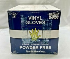 *Case of 10 boxes* Valugards Vinyl Glove, Powder Free, Extra Large, 304340184