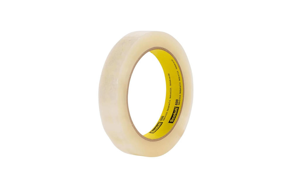 Scotch Light Duty Packaging Tape 600 Clear High Clarity, 3/4 in X 72 Yd
