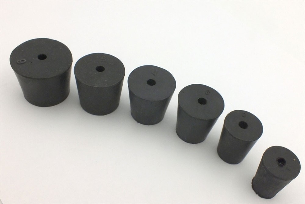 Rubber Laboratory Stoppers 1-hole Assortment in Sizes:1 2 3 4 5 6 #RS-ASST3
