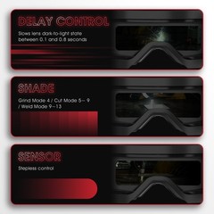 True Color Auto Darkening Welding Goggles/ Glasses with Shade Range 4/5-9/9-13
