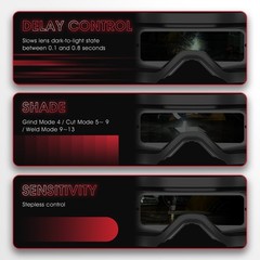 True Color Auto Darkening Welding Goggles/ Glasses with Shade Range 4/5-9/9-13