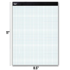 55 Sheets Graph Paper Pad, 11 Inch x 8.5 Inch, Great for Art & Math Projects
