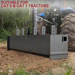 55″ Width Box Blade Tractor Attachment W/ 6 Scarifier Shank Cate 0 & Cat 1 Heavy