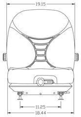 Milsco Black Vinyl V5300 Seat and Suspension with 11.25″ x 11″ Mounting W/ Arms