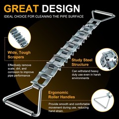 33″ Steel Pipe Descaler DS12 Zinc-Plated Steel Scale Remover Fits 3″ to12″ Pipes