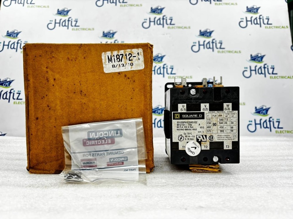 SQUARE D 8910DPA93S40V02 MAGNETIC CONTACTOR 120VAC 90 FLA 120A FREE FAST SHIPP