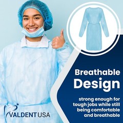 Elastic Cuff Isolation Gowns Disposable Level2 SMS Blue Medical 10/50/100 PK