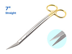 Dean Scissors 7″ Double Curved Gold Plated With Tungsten Carbide Inserts ARTMAN