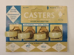 VTG MCM New NOS United States Floormates Casters Made USA Plate Type 5177 Wheels