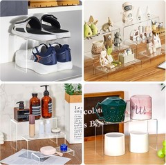 10pcs 2 Set Acrylic Risers for Display Clear Perfume Organizer Stands