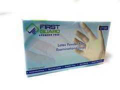 First Guard LT100 Latex Powder Free Examination 1000 Gloves Exp. 2024-Sep