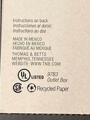 CASE OF 10 Thomas & Betts / Red Dot 2-Gang 3-Hole 3/4″ Outlet Boxes 2IH3-2