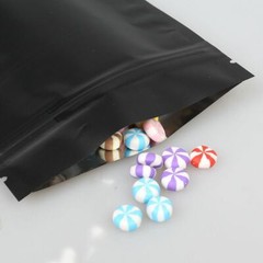 Flat Black Metallic Mylar Zipper Resealable Bags in Variety Quantities & Sizes