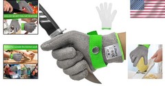 Level 9 Stainless Steel Kitchen Gloves – Ambidextrous, Large, Machine Washable