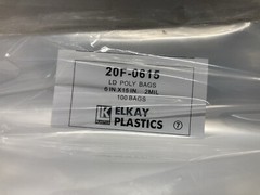 Elkay Plastic 100 ct LD 6×15 Clear -2Mil Poly Bags – 20F-0615 Free Shipping!!!