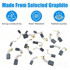 105x 15 Sizes Electric Motor Carbon Brushes Replacement w/ Copper Wire for Drill