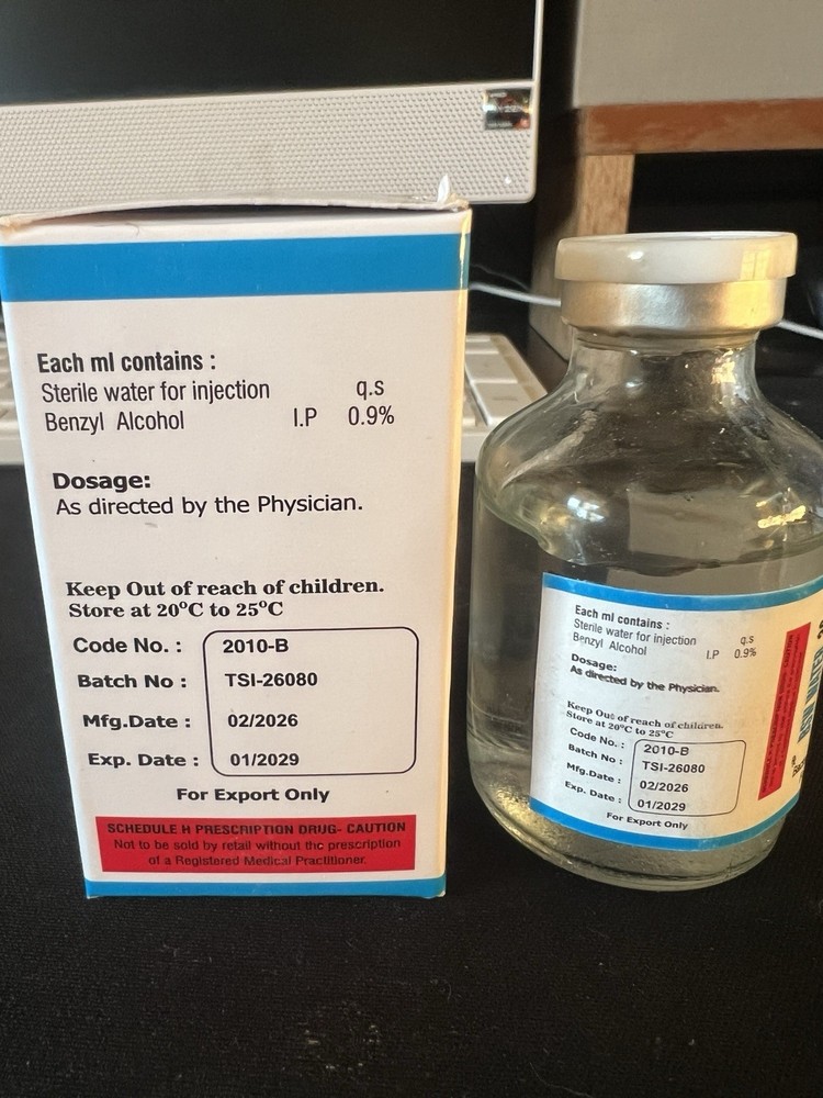 30mL Benzyl Alcohol Water 0.9% Glass Bottle