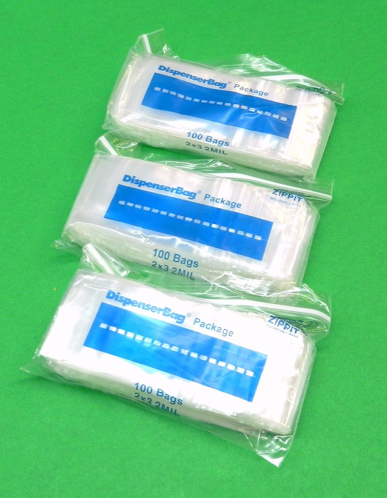 300 Zippit Reloc Bags 2″ x 3″ Clear 2mil Reclosable Poly Zip Seal Lock Bags 2×3