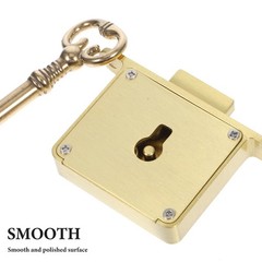 Retro Drawer Lock Antique Brass Cabinet Key Desk File Security 2.36×1.37 Inch