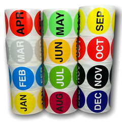 Month – August Labels Inventory Months Adhesive Stickers 2″ Round, 500 PCS