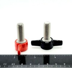 3/8″ Power Inverter Cable Bolts Thumb Screws Tee Knob Red or Black 3/4 – 1.5 in