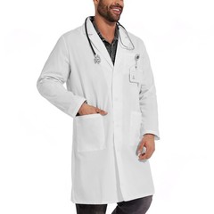 Professional Lab Coat for Men, Long-Sleeve, Unisex White Lab Coat, Adult Men’…