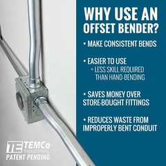 TEMCo Industrial TH3031 1″ & 3/4″ Conduit Offset Bender