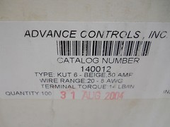 ADVANCE CONTROLS 140012 TERMINAL BLOCKS TYPE KUT6 50A NEW BOX OF 100PCS