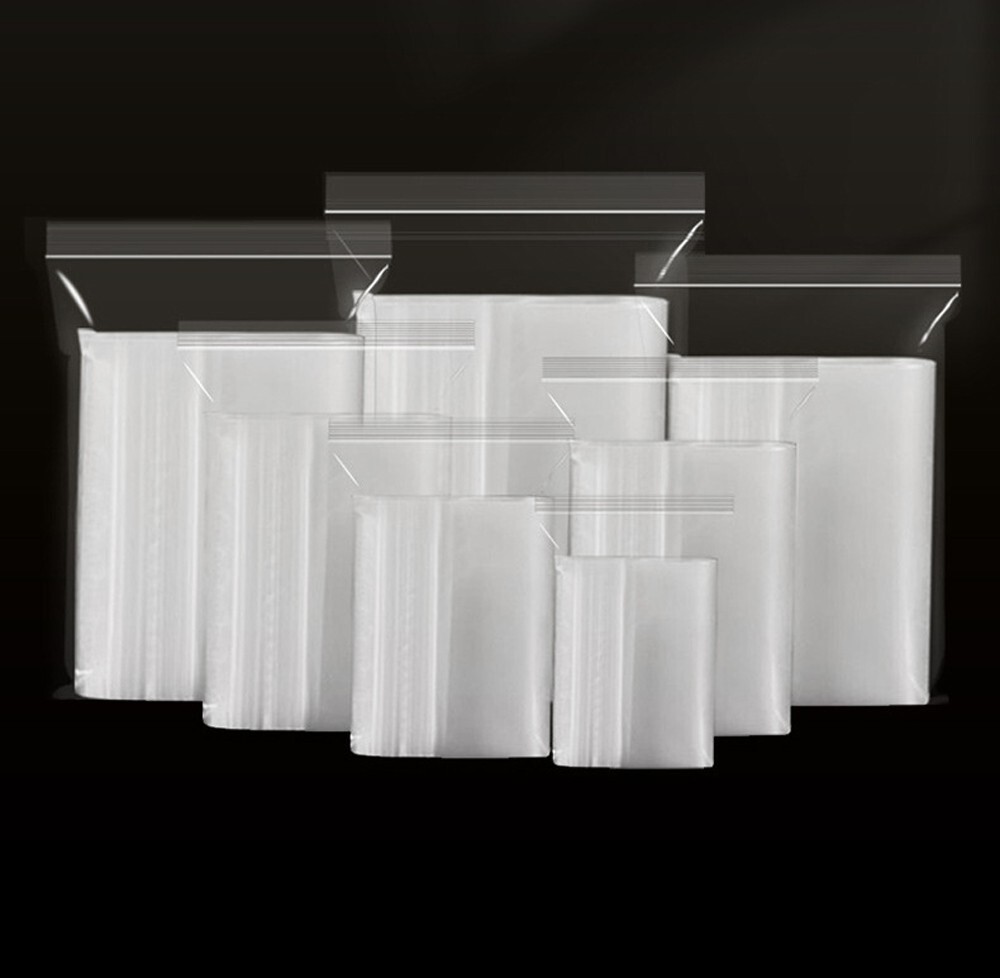 100 Clear Plastic Zipper Reclosable Zip Bags Top Lock PE Storage Bag 1×2 2×2 2×3