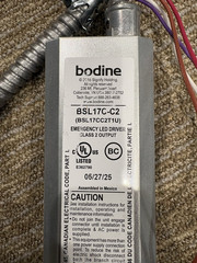 Bodine BSL17C-C2 Emergency LED Driver removed from un used fixtures.