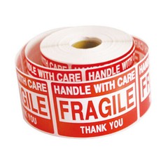 5 RollS 2500 2 x 3 FRAGILE HANDLE WITH CARE Stickers Labels