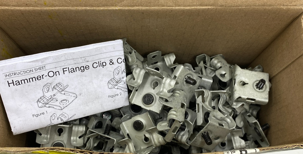 BOX OF 100 Nvent Caddy M24S Universal Beam Clamps 1/8″-1/4″ Flange w/Stud Bottom