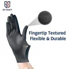 GP Craft Black Nitrile Gloves 5 Mil Disposable Latex-Free 100 Count