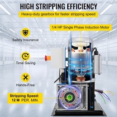 Electric Wire Stripping Machine 1.5-38mm Cable Stripper 0.06″-1.5″ 1/2HP