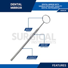 12 pcs Dental Mouth Mirror #5 w/Handle Dental Instrument