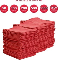 500 Pieces Red Shop Towels Large 15×14 Cleaning Rags, Fast Free Shipping