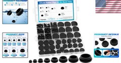 125PCS Rubber Plugs for Round Holes, Black Rubber Hole Plugs, Various…