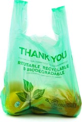 Bags 1/6 Large 22 x 6.5 x 12 Biodegradable T-Shirt Plastic Grocery Shopping Bags