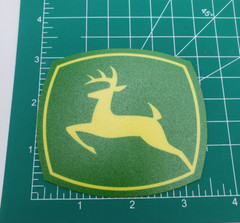 #2 John Deere Vinyl Logo Decal 3 1/4″ X 3 3/4″ Green Yellow Deer Authentic