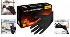 First Glove Black Industrial Disposable Nitrile Gloves 6 Mil Latex & Powder Free
