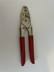 Vintage Unbranded Generic Hex Coaxial Cable Crimper Plier Tool Red Handles
