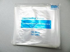 100 Reloc Zippit Bags 2mil Clear Poly 7×7 Reclosable Zip Seal Lock Bag 7″ Square