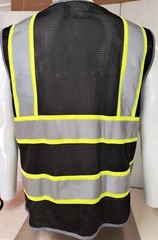 Hi Visibility Reflective Black Safety Vest (Small to 2XL)