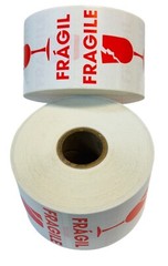 2″ X 3 RED Fragile, Fragil English / Spanish Warning Shipping 500 Per Roll