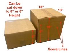 Bundle of 25 – Cardboard Shipping Boxes 10x10x10″ Edge Crush 32 Packing Supplies