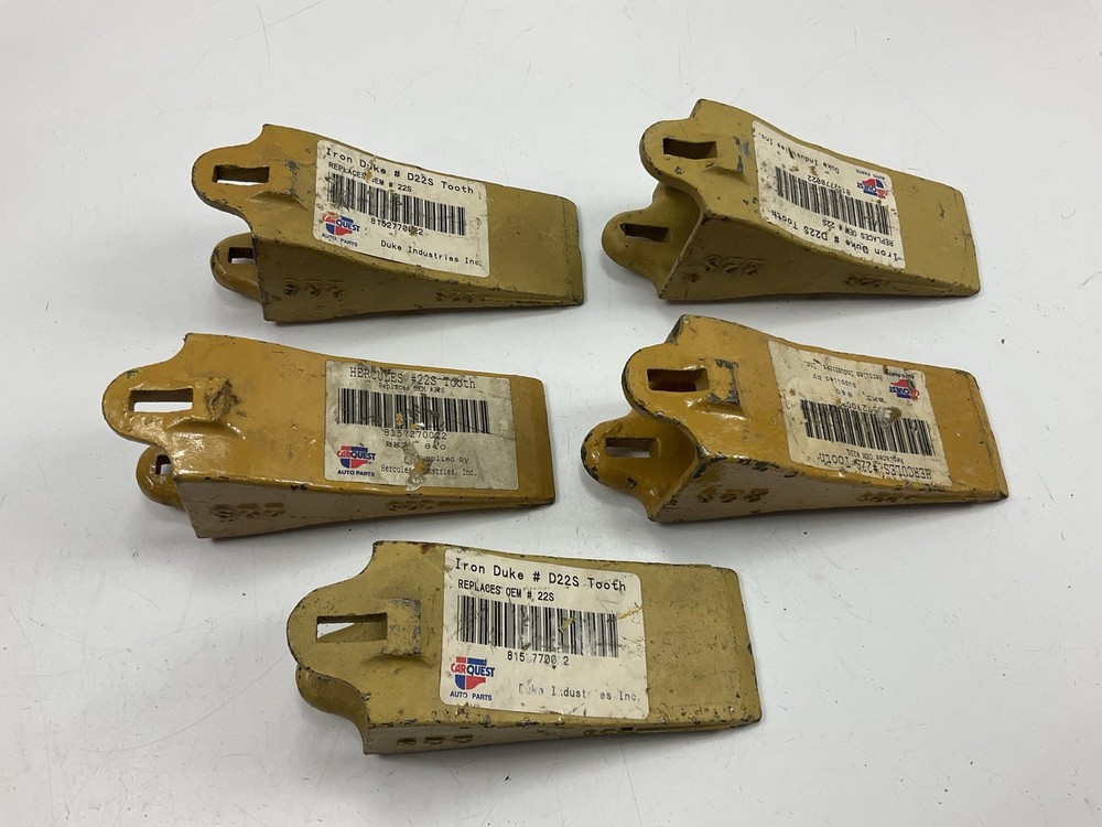 (5) Teeth Duke 22S V-style Excavator 22 Series Bucket Tooth As Shown No Hardware