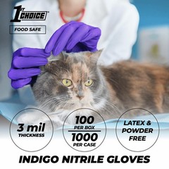 1st Choice 3 Mil Indigo Nitrile Exam Gloves Latex Free, Disposable Medical