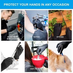 Black Nitrile Disposable Gloves Powder Latex Free | 3, 5, & 6 Mil & Size S – XXL