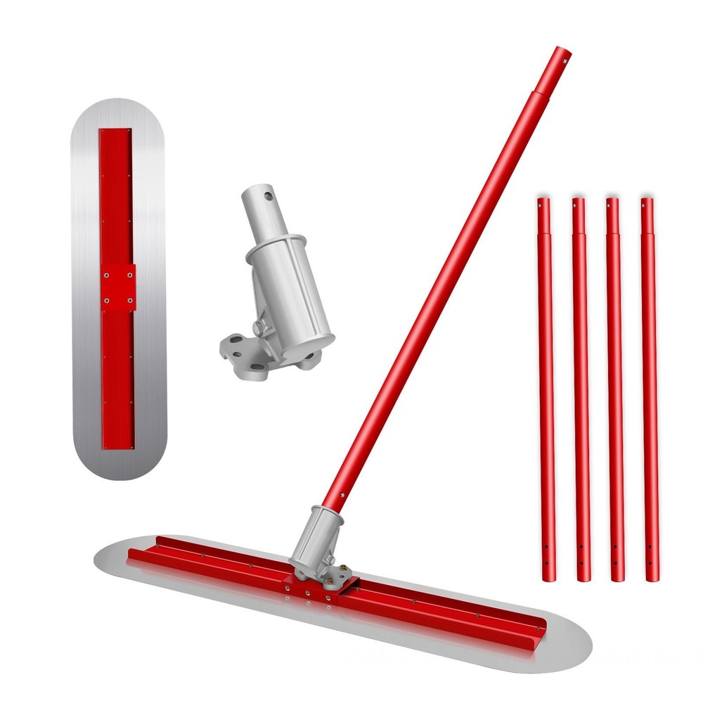 48”x12”Bull Float Concrete Tool w/4 Handles Aluminum Alloy Concrete Grey